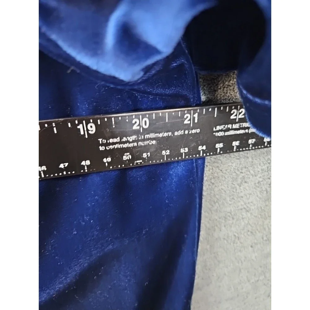 Vintage Blast Women's LG  3 Piece Velour Blue Track Suit Pockets Shoulder Pads - Picture 7 of 16
